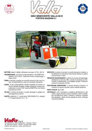 Industrijske pokretne dizalice Valla 50 D 