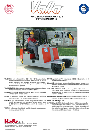 Industrijske pokretne dizalice Valla 50 E