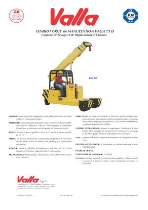 Industrijske pokretne dizalice Valla 75 D 