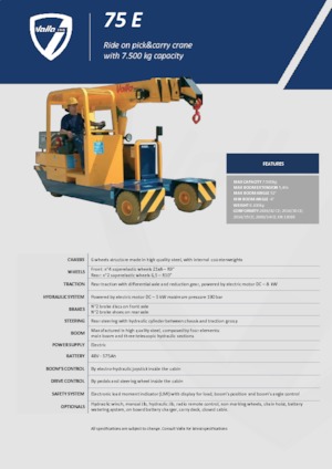 Industrijske pokretne dizalice Valla 75 E 