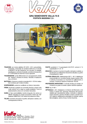 Industrijske pokretne dizalice Valla 75 E 