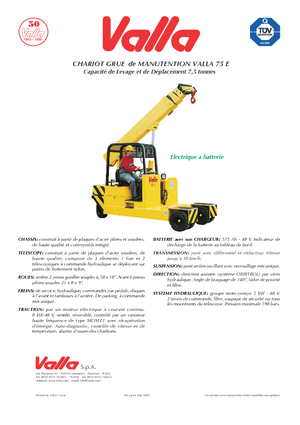 Industrijske pokretne dizalice Valla 75 E 