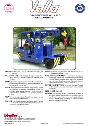 Industrijske pokretne dizalice Valla 90 D 