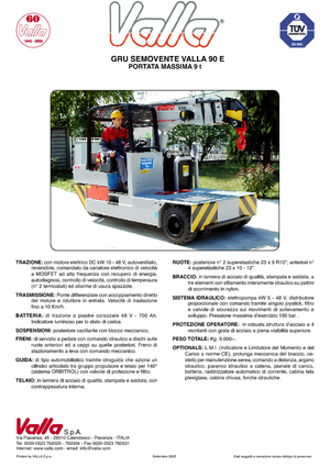 Industrijske pokretne dizalice Valla 90 E