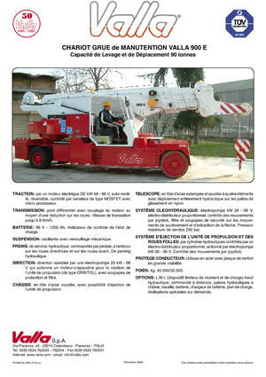 Industrijske pokretne dizalice Valla 900 E