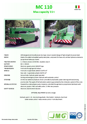 Industrijske pokretne dizalice JMG MC 110