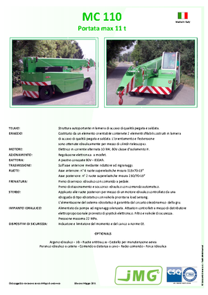 Industrijske pokretne dizalice JMG MC 110