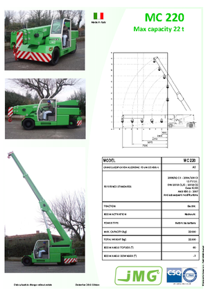 Industrijske pokretne dizalice JMG MC 220