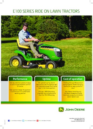 Samohodne kosilice za travnjake i vrtni traktori John Deere E110