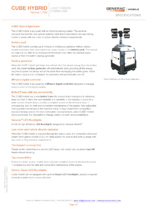 Svjetlosni tornjevi Generac Mobile Cube Hybrid