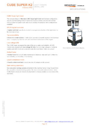 Svjetlosni tornjevi Generac Mobile Cube Super K2
