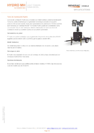 Svjetlosni tornjevi Generac Mobile Hydro MH