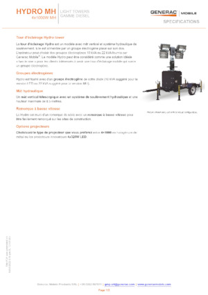 Svjetlosni tornjevi Generac Mobile Hydro MH