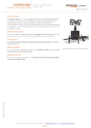 Svjetlosni tornjevi Generac Mobile Hydro MH