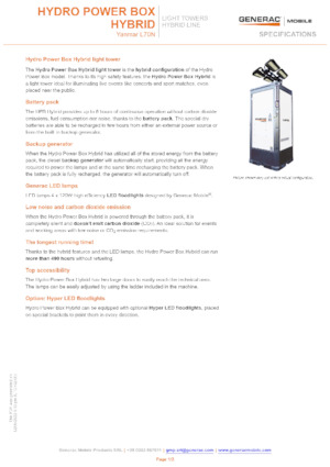 Svjetlosni tornjevi Generac Mobile Hydro Power Box Hybrid