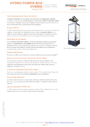 Svjetlosni tornjevi Generac Mobile Hydro Power Box Hybrid