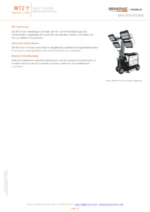 Svjetlosni tornjevi Generac Mobile MT 2 Y