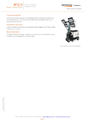 Svjetlosni tornjevi Generac Mobile MT 2 Y