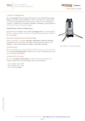Svjetlosni tornjevi Generac Mobile TF 4