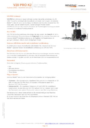 Svjetlosni tornjevi Generac Mobile V 20 Pro