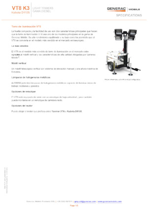 Svjetlosni tornjevi Generac Mobile VT 8 K3