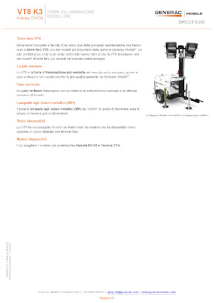 Svjetlosni tornjevi Generac Mobile VT 8 K3