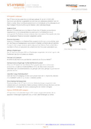 Svjetlosni tornjevi Generac Mobile VT-Hybrid