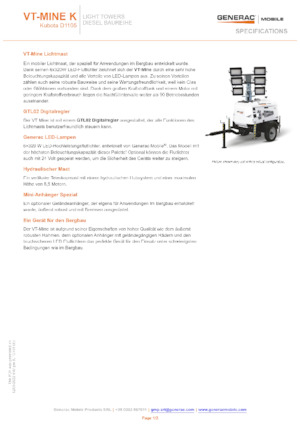 Svjetlosni tornjevi Generac Mobile VT-MINE K