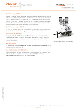 Svjetlosni tornjevi Generac Mobile VT-MINE K
