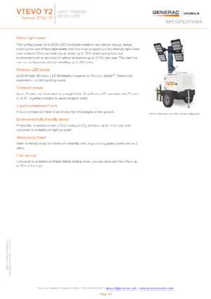 Svjetlosni tornjevi Generac Mobile VTevo Y2