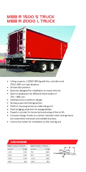 Utovarne platforme MBB Palfinger MBB R 2000 L TRUCK