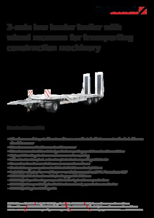 Niskopodne prikolice Schwarzmüller 3-axle low loader trailer with wheel recesses for transporting construction machinery