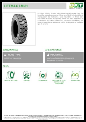 Gume za rukovanje materijalom BKT LIFTMAX LM 81 6.00 R 9