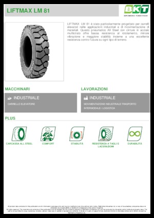 Gume za rukovanje materijalom BKT LIFTMAX LM 81 6.00 R 9