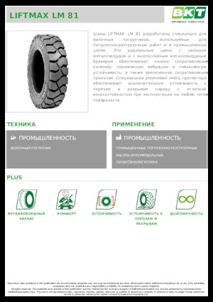 Gume za rukovanje materijalom BKT LIFTMAX LM 81 6.00 R 9