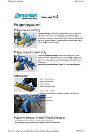 Livadski i poljski valjci Bremer PG 400