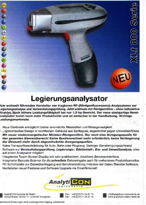Metalni analizatori Niton XLt 800