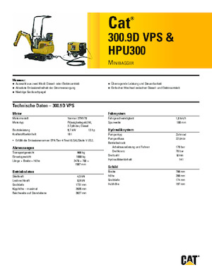Mini bageri Caterpillar 300.9D VPS 