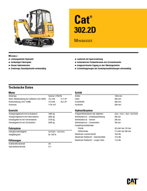 Mini bageri Caterpillar 302.2D