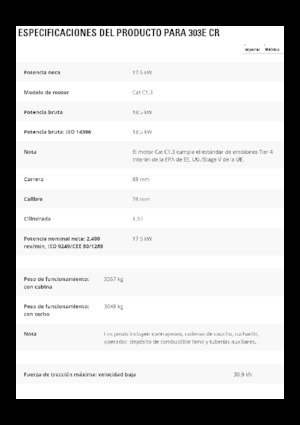 Mini bageri Caterpillar 303E CR