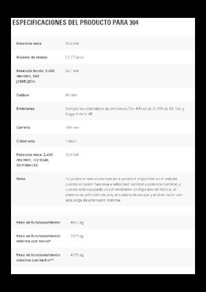 Mini bageri Caterpillar 304