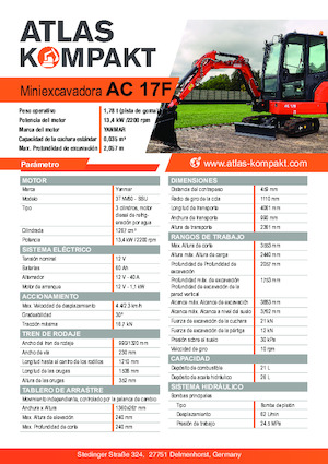 Mini bageri Atlas Kompakt AC 17F