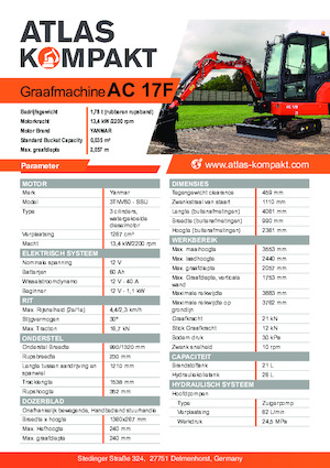 Mini bageri Atlas Kompakt AC 17F