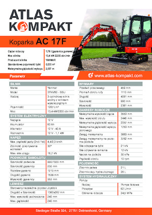 Mini bageri Atlas Kompakt AC 17F