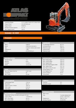 Mini bageri Atlas Kompakt AC 40UB