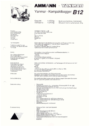 Mini bageri Yanmar B 12