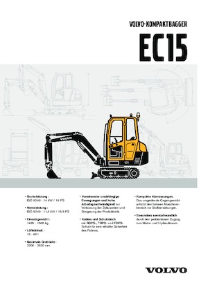 Mini bageri Volvo EC15 XR