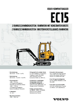 Mini bageri Volvo EC15 XT