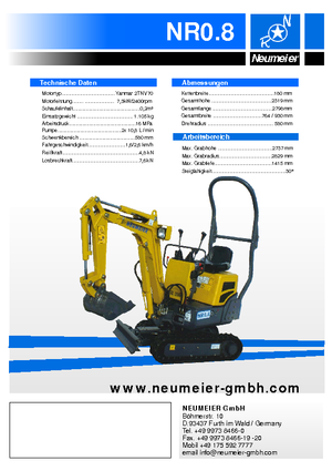 Mini bageri Neumeier NR 0.8