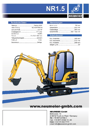 Mini bageri Neumeier NR 1.5